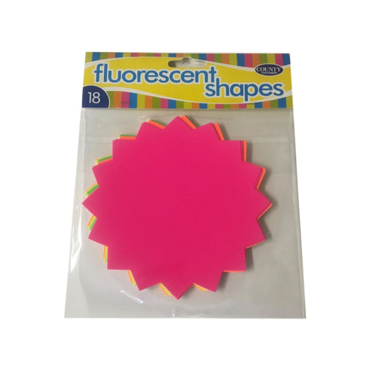 Pack of 108 Fluorescent Star Shapes 128mm