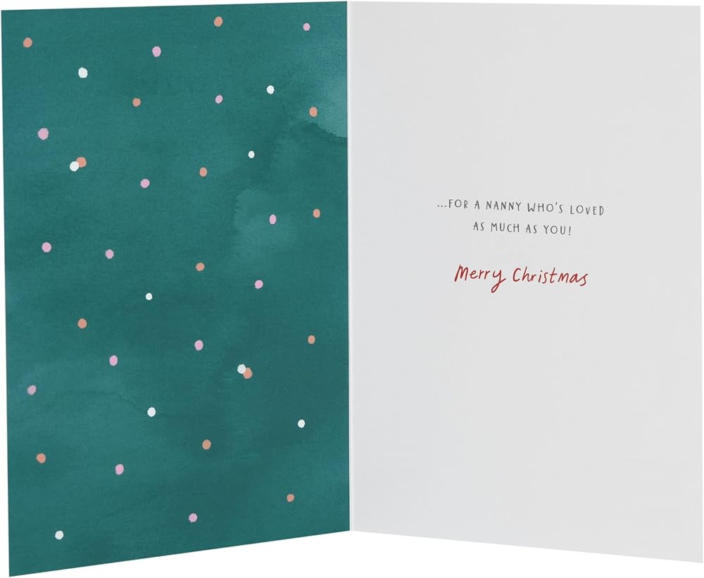 Bear With Present Nanny Christmas Card