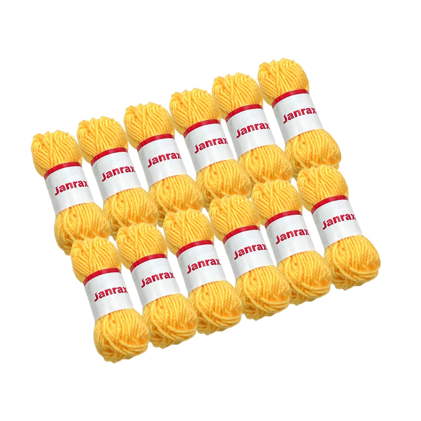 Pack of 20 Light Yellow Acrylic Yarn Rolls – 10g each, 4 Strand 8 Ply Knitting Wool
