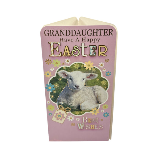 To Granddaughter Cute Lamb Design Easter Money Wallet Card