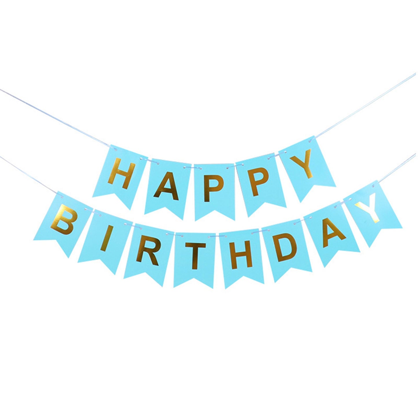 Blue Happy Birthday Party Banner Light Blue