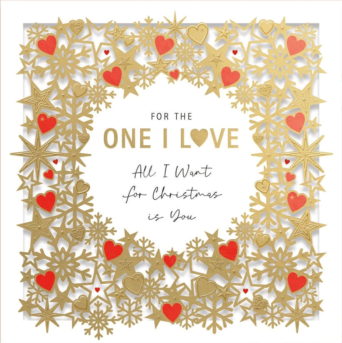 3D Cut Out One I Love All I Want Is You Luxury Christmas Card