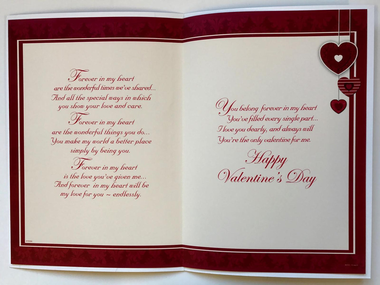 Boyfriend Sentimental Verse Morden Gold & Red Love Heart Valentine's Day New Card
