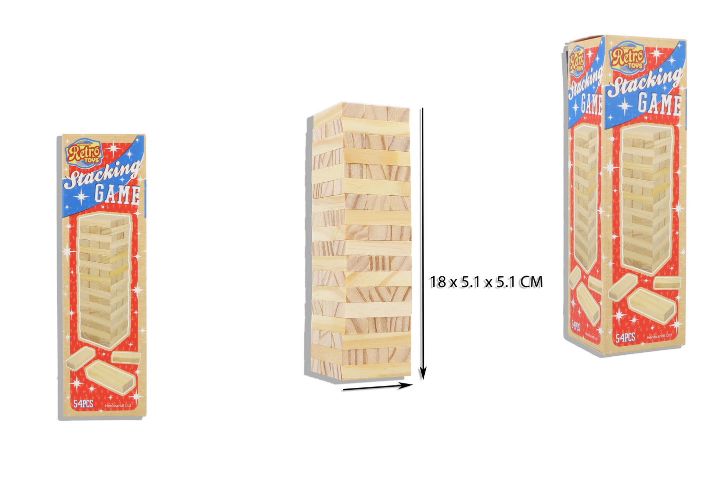 Wooden Stacking 54 Block Pieces Game