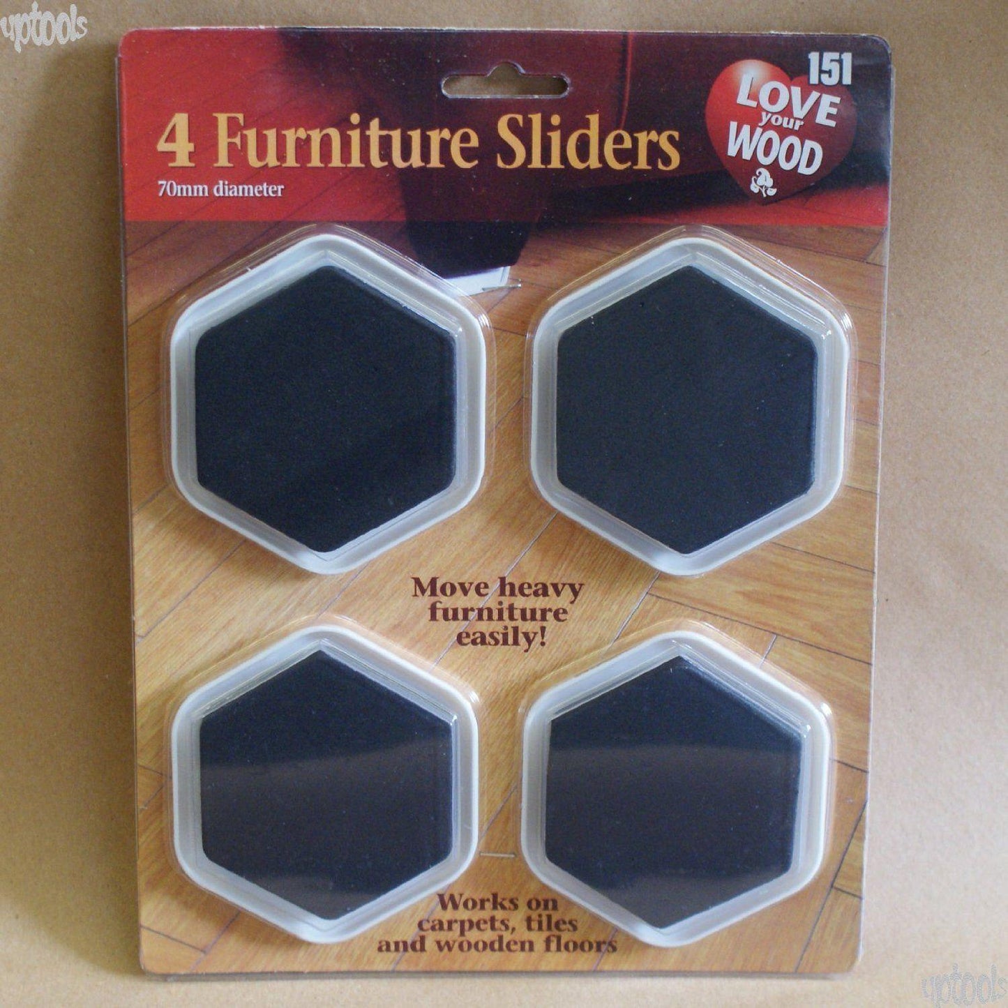 4 Furniture Sliders - 70mm Diameter