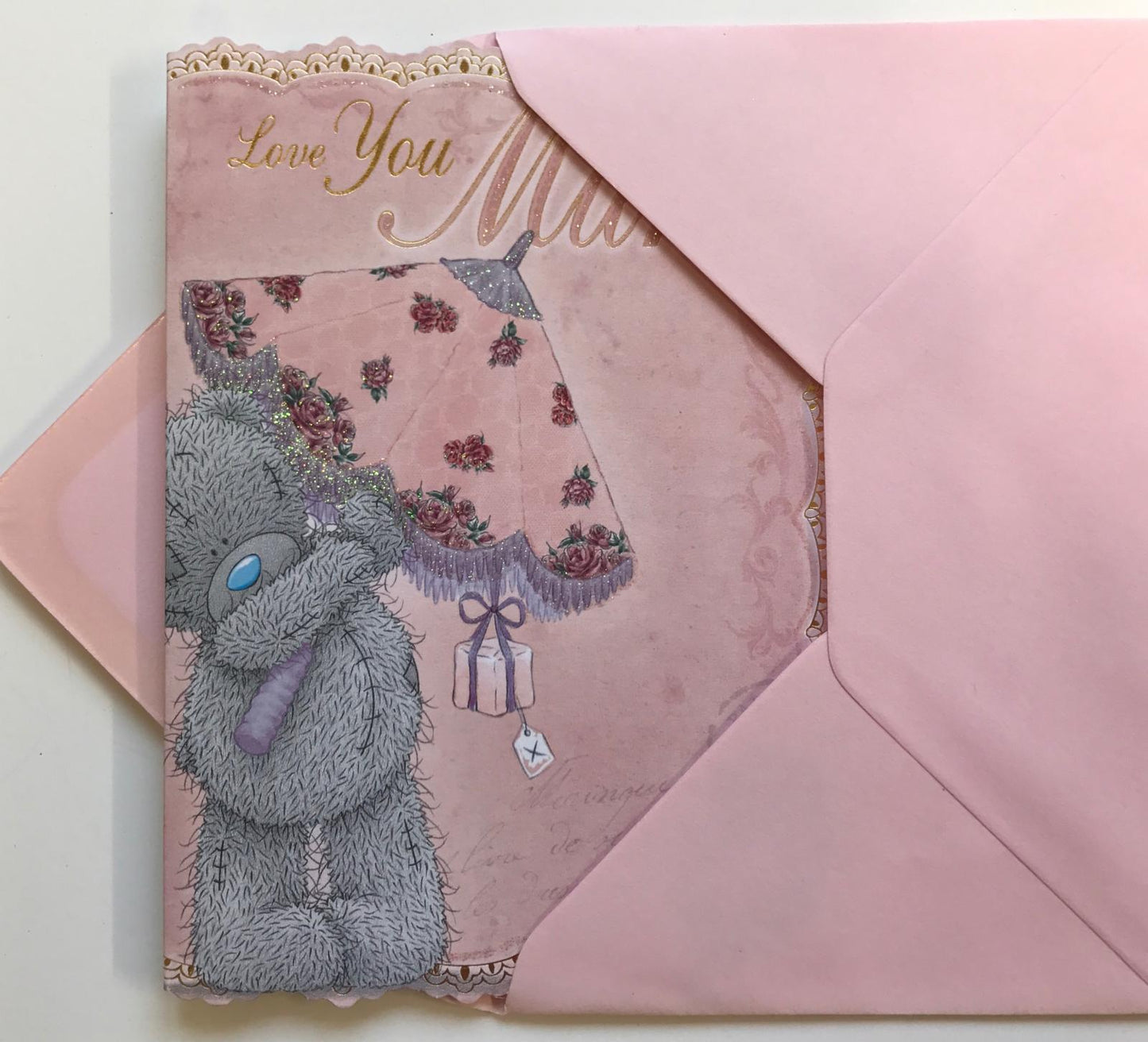 Love You Mum Sweet Bear With Umbrella Mother's Day Card