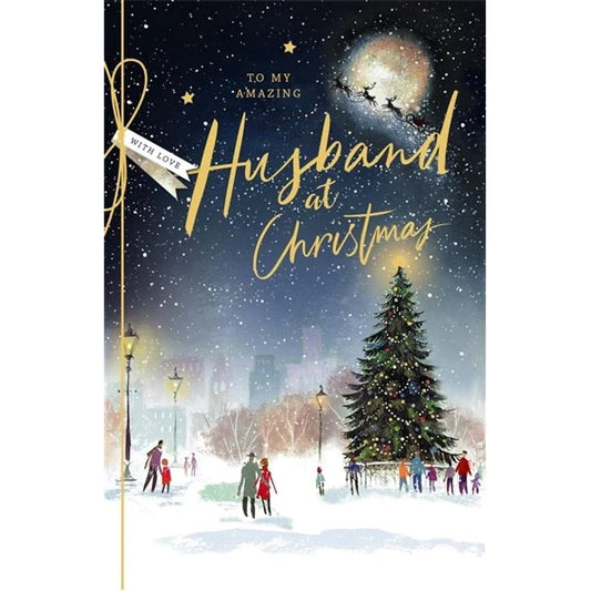 Husband Christmas Card City Scene 