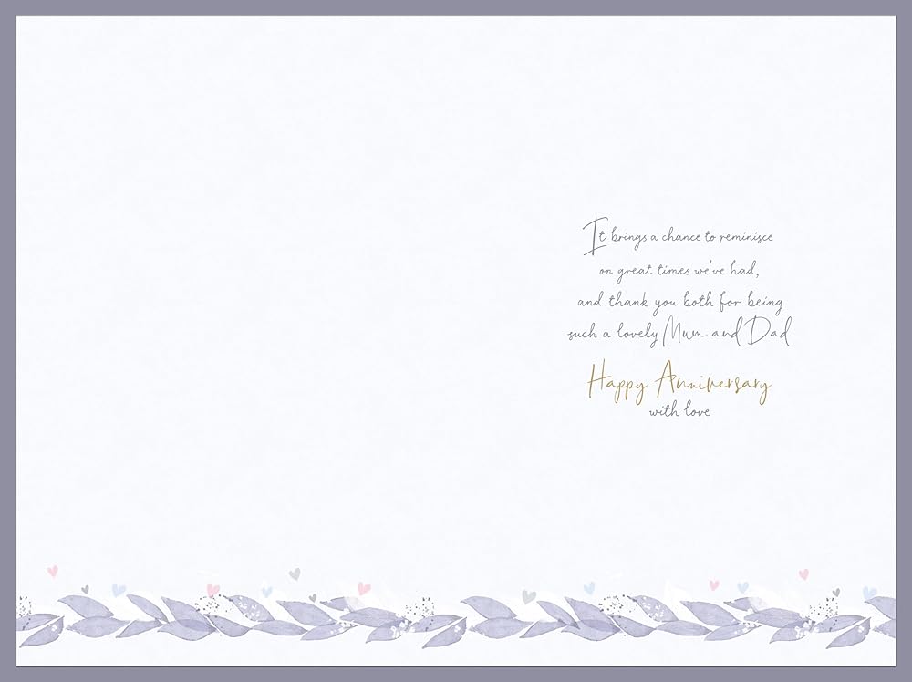 Heart Design Mum And Dad Luxury Anniversary Card