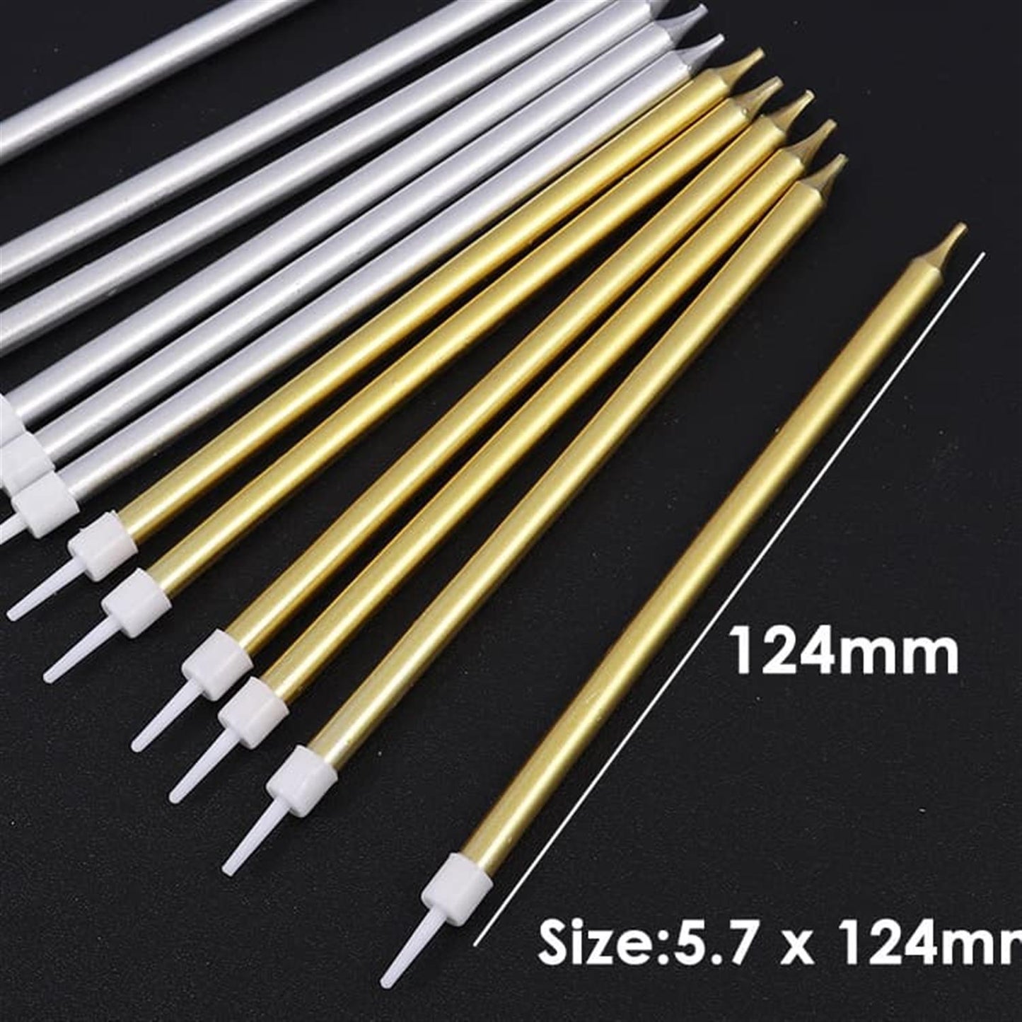 Pack of 6 Silver Smokeless Birthday Cake Candles