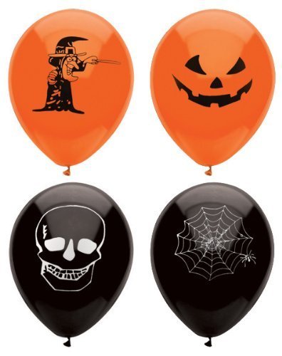 Pack of 12 Balloons 23cm Halloween Design