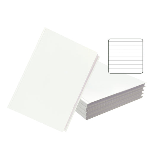 Pack of 5 A4 160 Pages 8mm Ruled White Casebound Notebooks