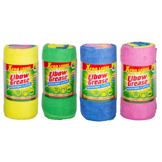 Pack of 4 Elbow Grease Microfibre Cloths