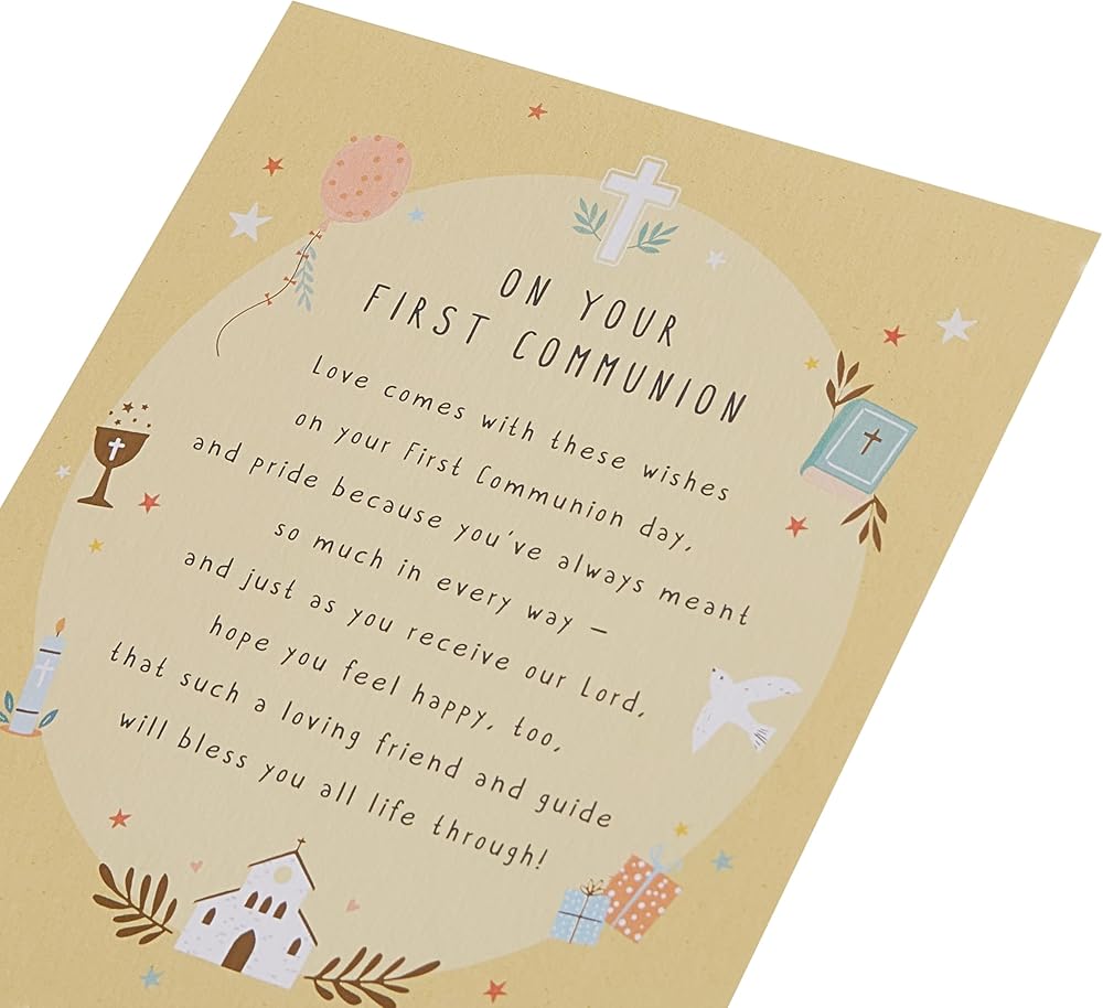 Traditional and Symbolic Design Communion Congratulations Card