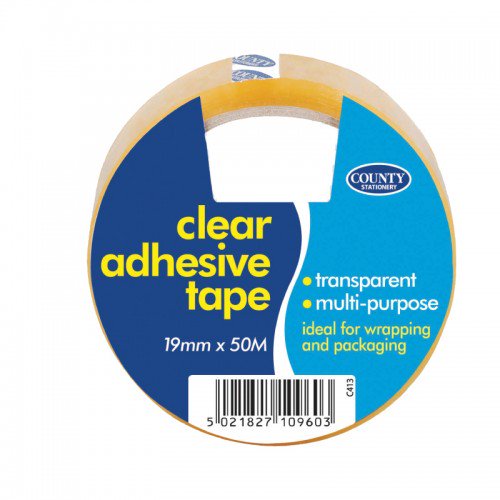 Pack of 12 Clear Adhesive Tape 19mm x 50m