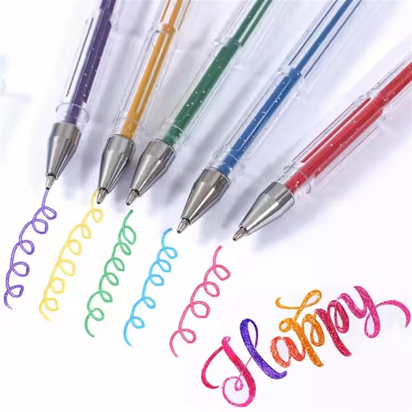 Pack of 60 Pastel Neon Glitter Gel Ink Pens