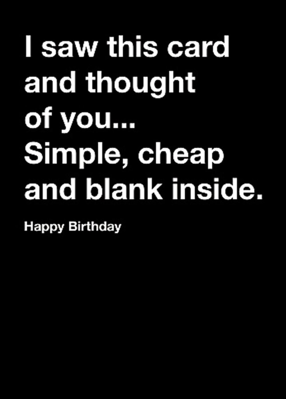 Rude Funny Humour Blank Bithday Card