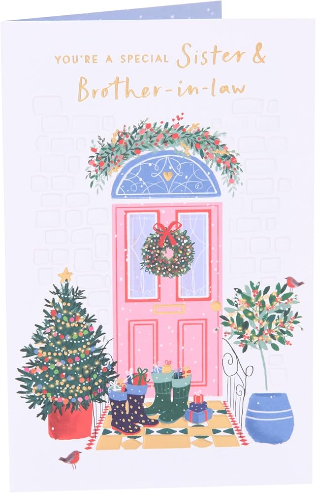 Front Door Design Sister & Brother In Law Christmas Card