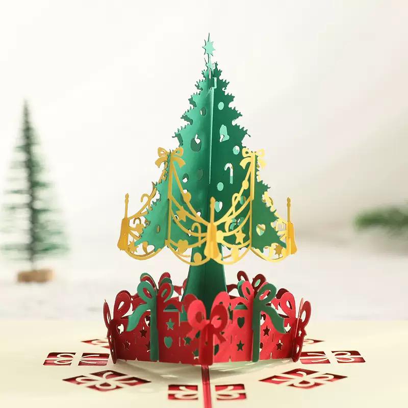 Festive Tree Season’s Elegance 3D Pop Up Christmas Card