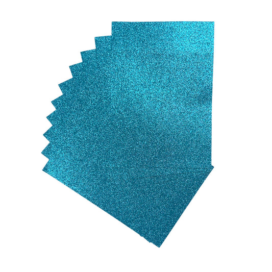 Pack of 200 A4 Light Blue Glitter EVA Foam Sheets