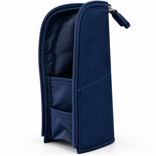 Pack of 12 Blue Standing Zip Pencil Cases 19.5 x 5 x 9cm