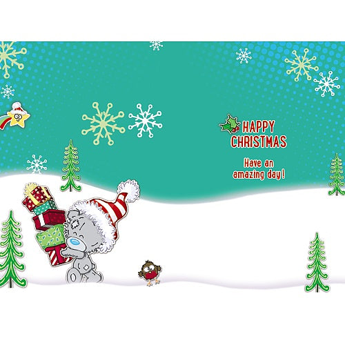 To a Brilliant Grandson Tatty Teddy Carrying Gifts Design Christmas Card