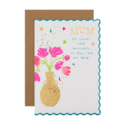Oh Darling Pink Flowers Design Mum Birthday Card