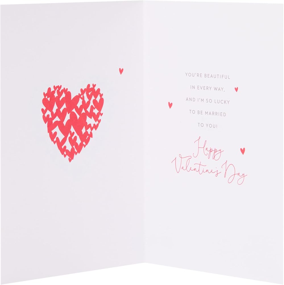 Red & Gold Design Wife Valentine's Day Card
