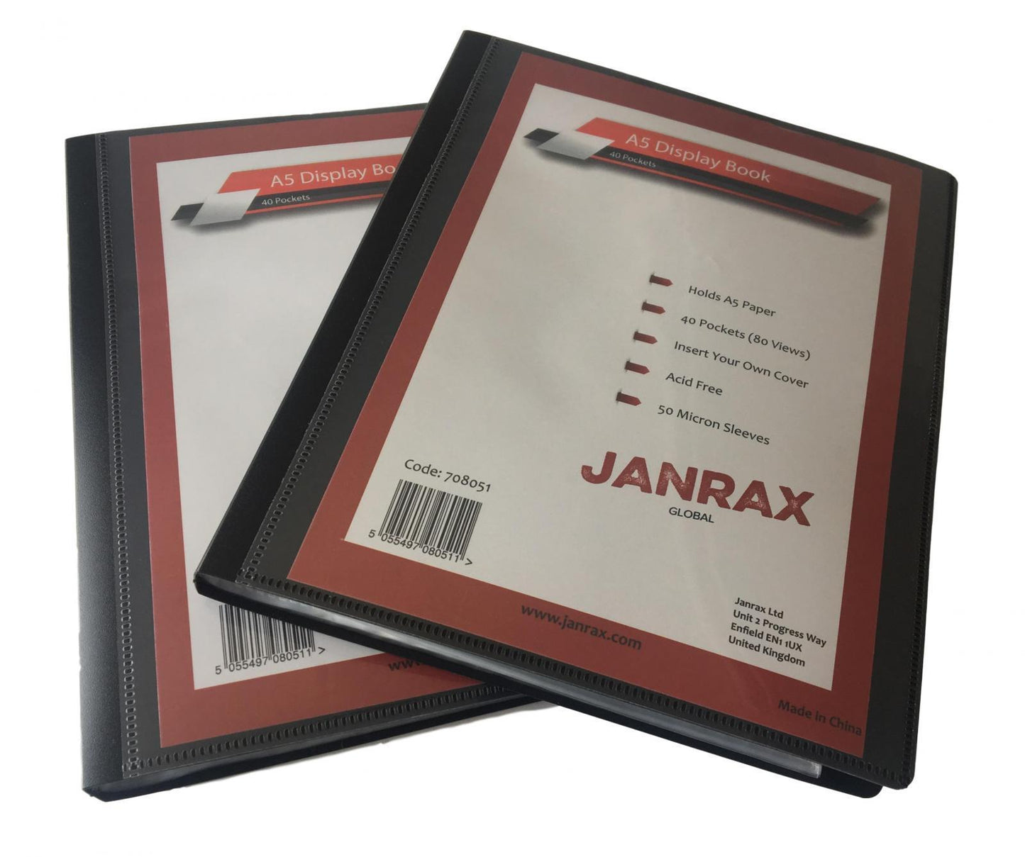 Janrax A5 Display Book 40 Pockets (80 Views)