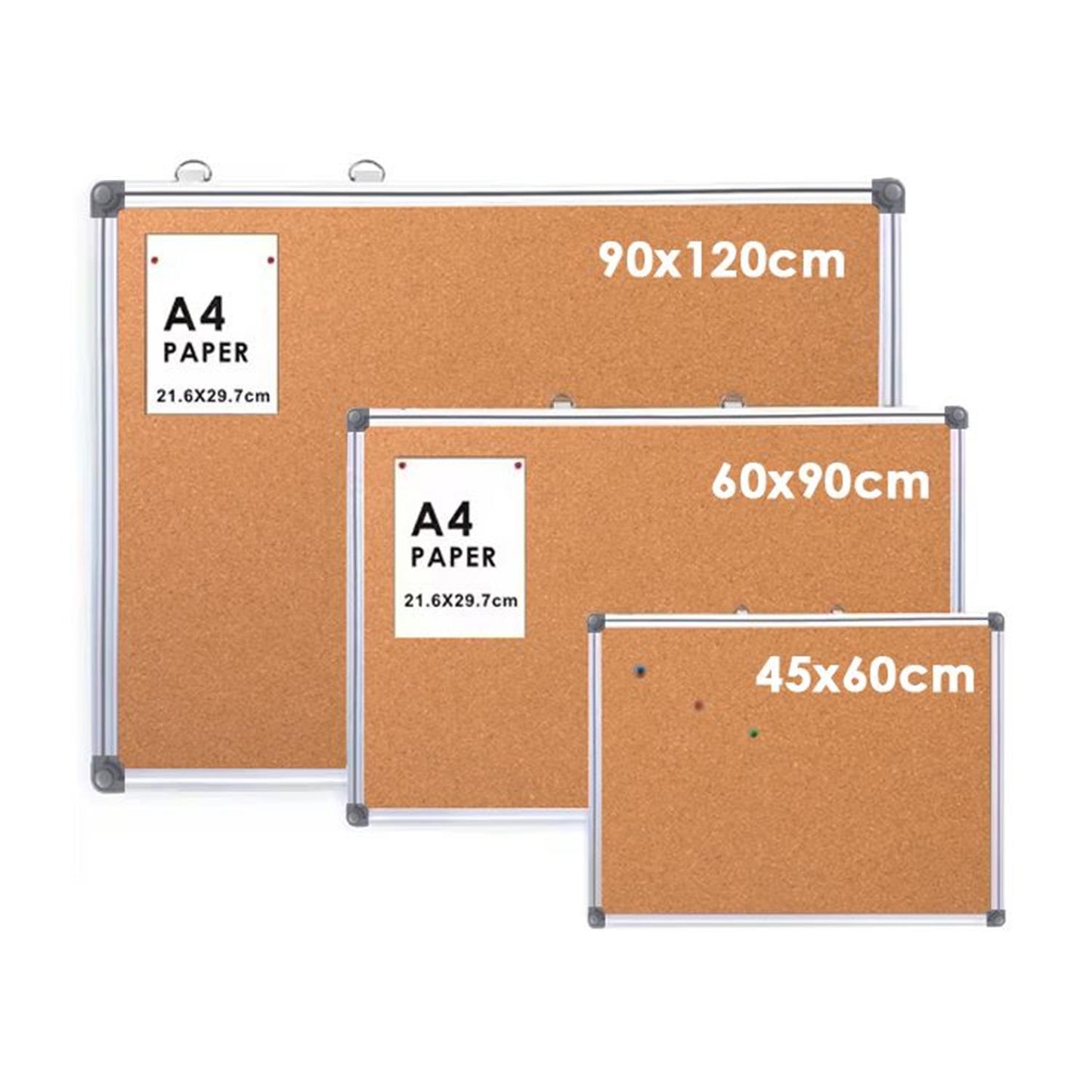 Aluminum Framed Bulletin Cork Board 60 x 90cm