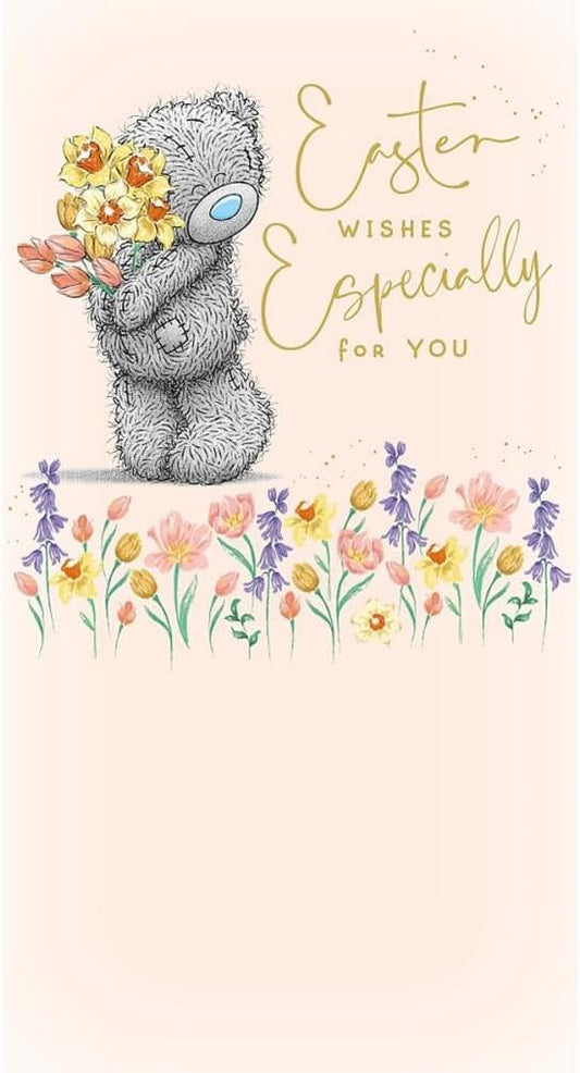 Bear With Flowers Especially For You Easter Card