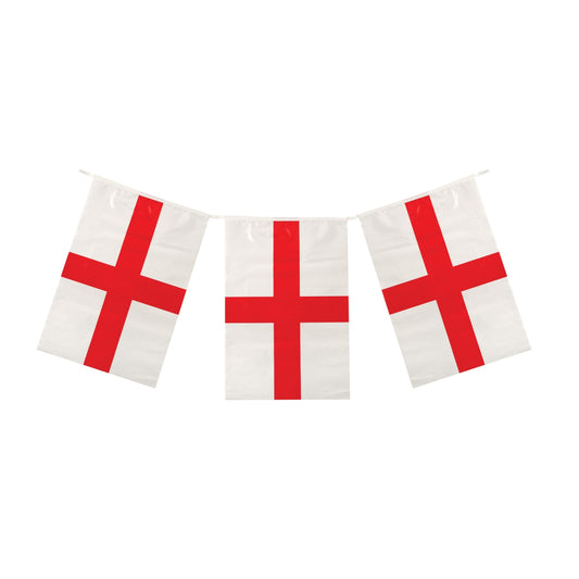 Pack of 6 St George Flag Bunting 4m (11 Flags) - England Flag Bunting World Cup Party Decoration Accessory