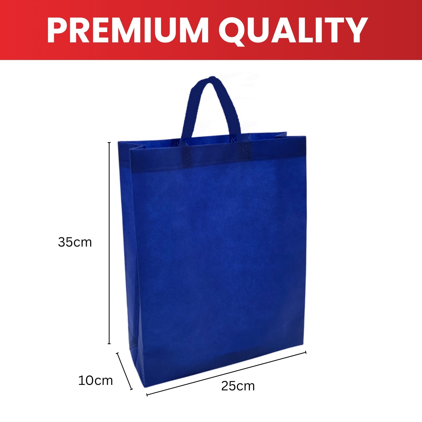 Pack of 100 Ivory Coloured 25x35x10cm Non-Woven Bags with Handle