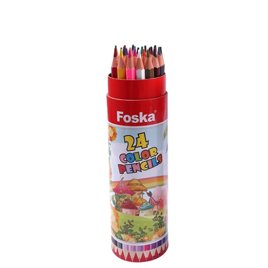 Pack of 24 Tube Packing Wooden Colour Pencils