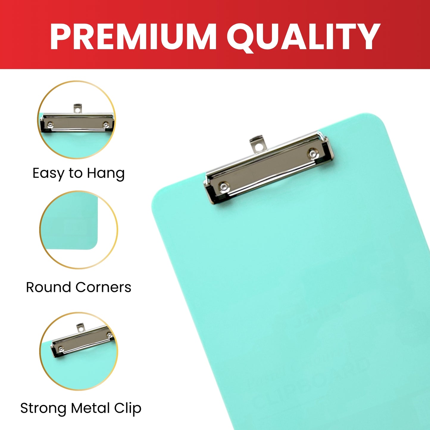 A4 Pastel Yellow Plastic Clipboard with Metal Clip and Round Corner