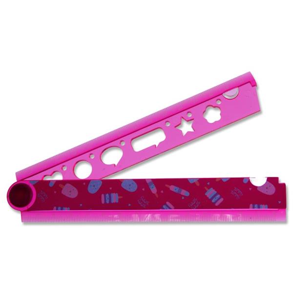 Berry Sweet Pink 30cm Foldable Stencil Ruler by Emotionery