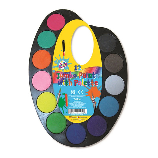 Art Box Jumbo Paints on Palette Watercolour Paint Set