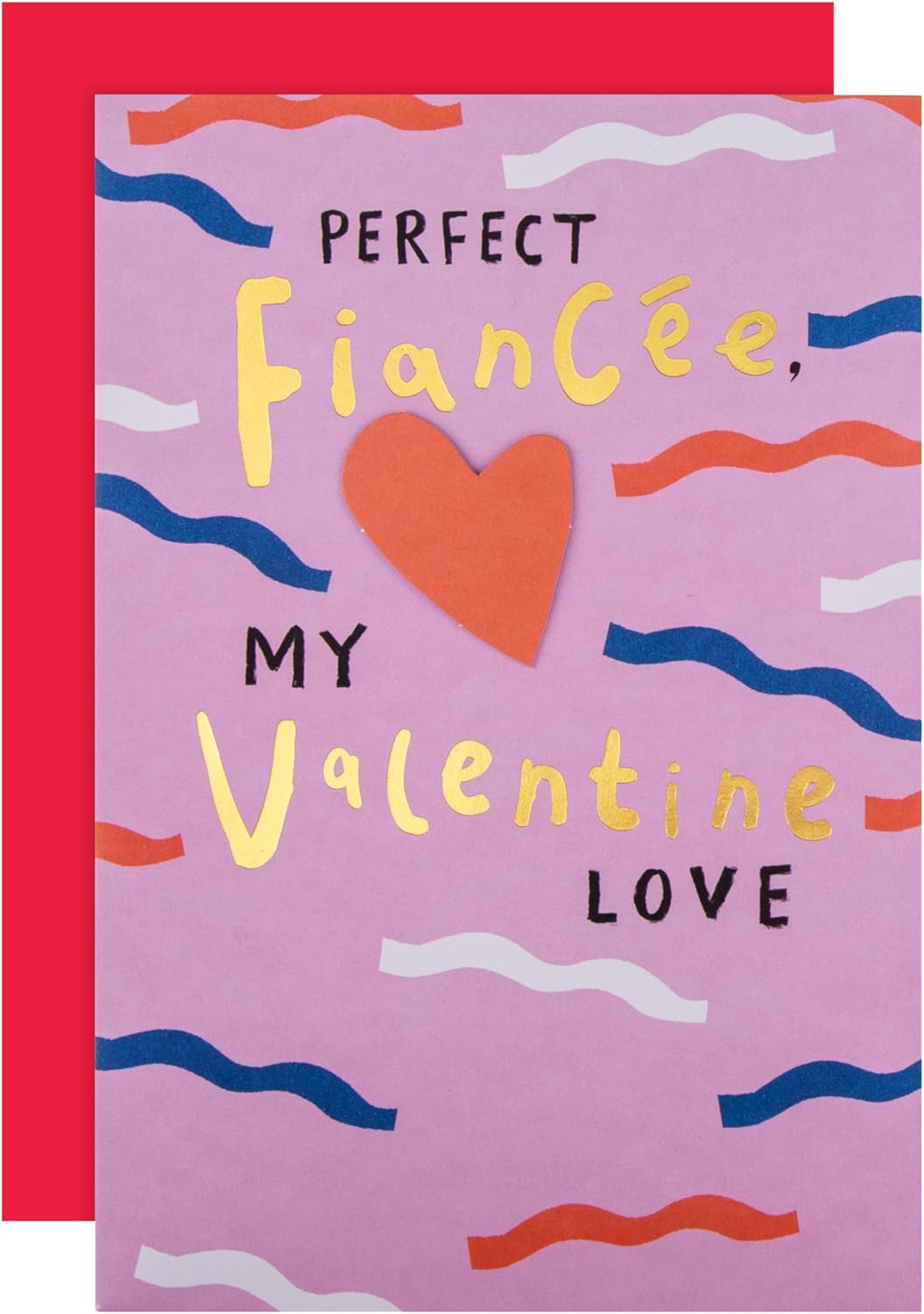  Pink Perfect Love Design Fiancée Valentine's Card