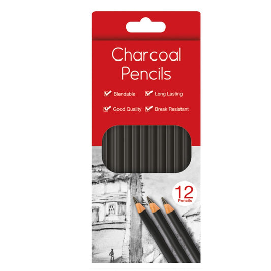 Pack of 12 Charcoal Pencils