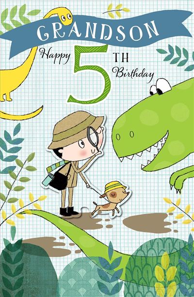 Grandson 5th Birthday Greetings Card Happy Birthday 