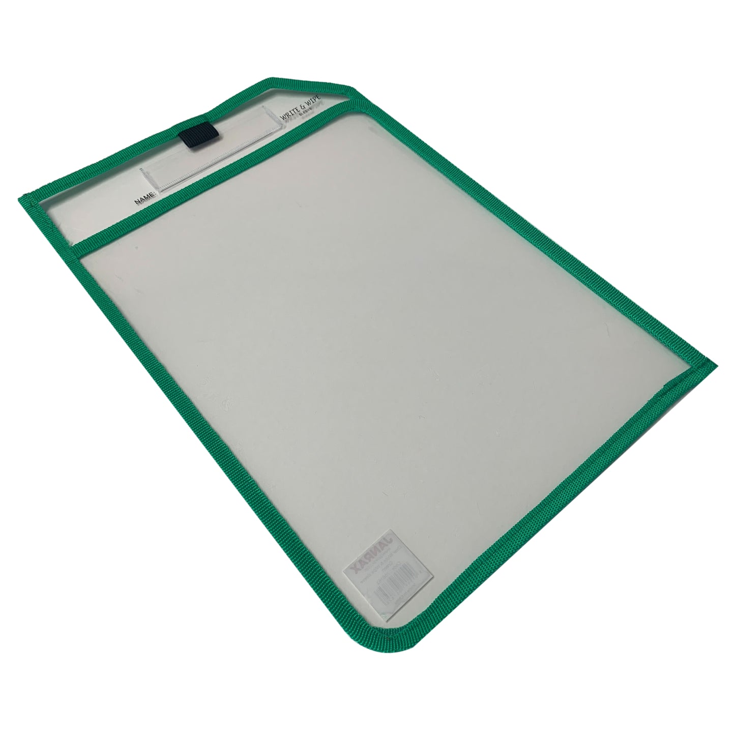 Pack of 8 Green Edge Clear Dry Erase Write and Wipe Reusable Sleeve Pockets
