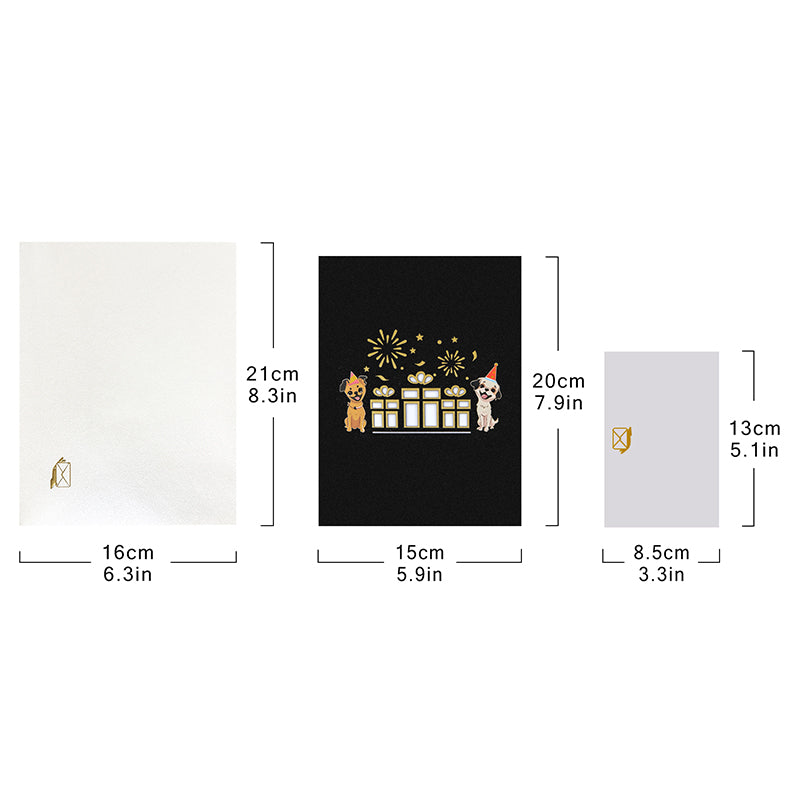 Puppy Party 3D Pop Up Birthday Card with Hidden Gift Card Slot