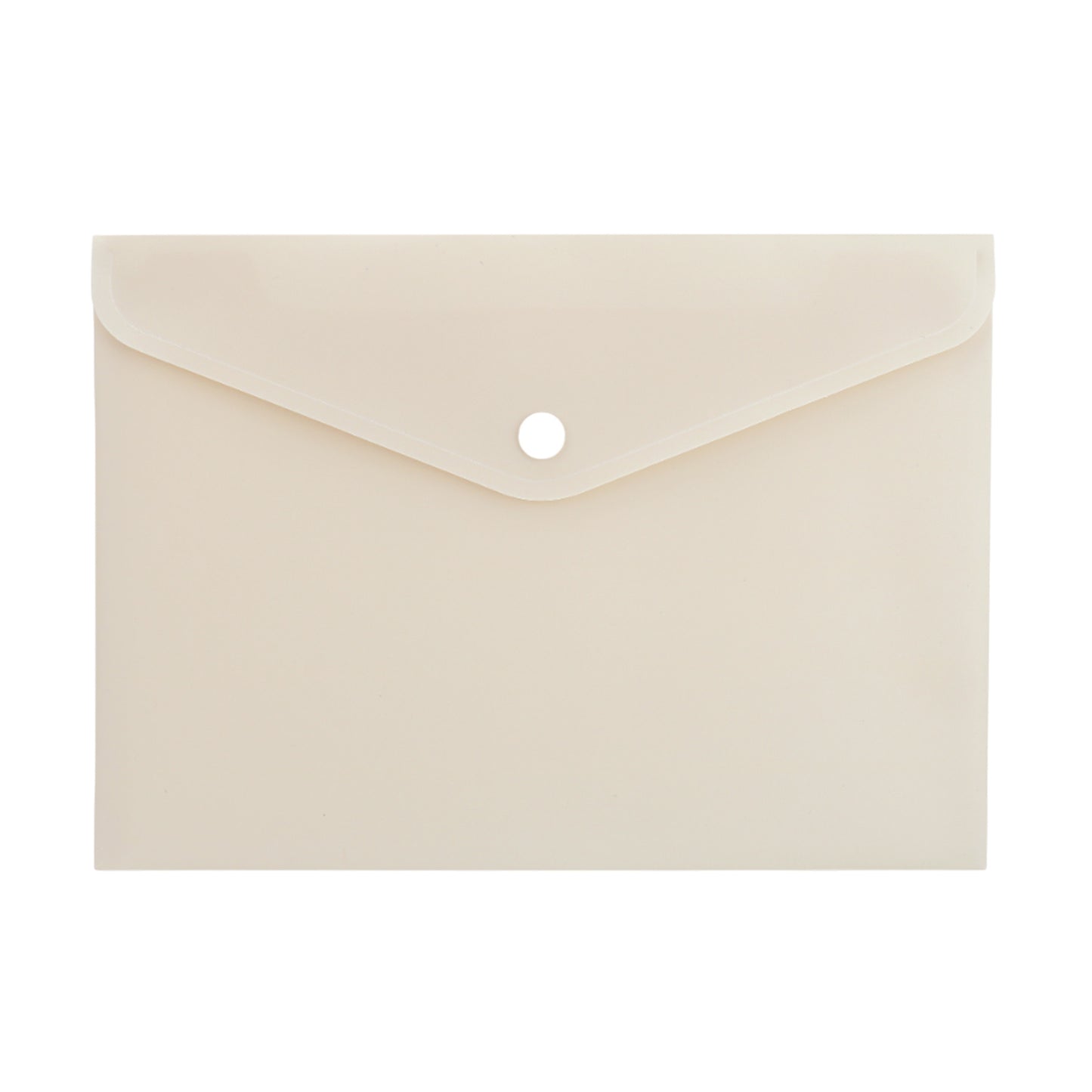 Pack of 24 A4 Ivory Soft Touch Plastic Document Wallets with Button Closure