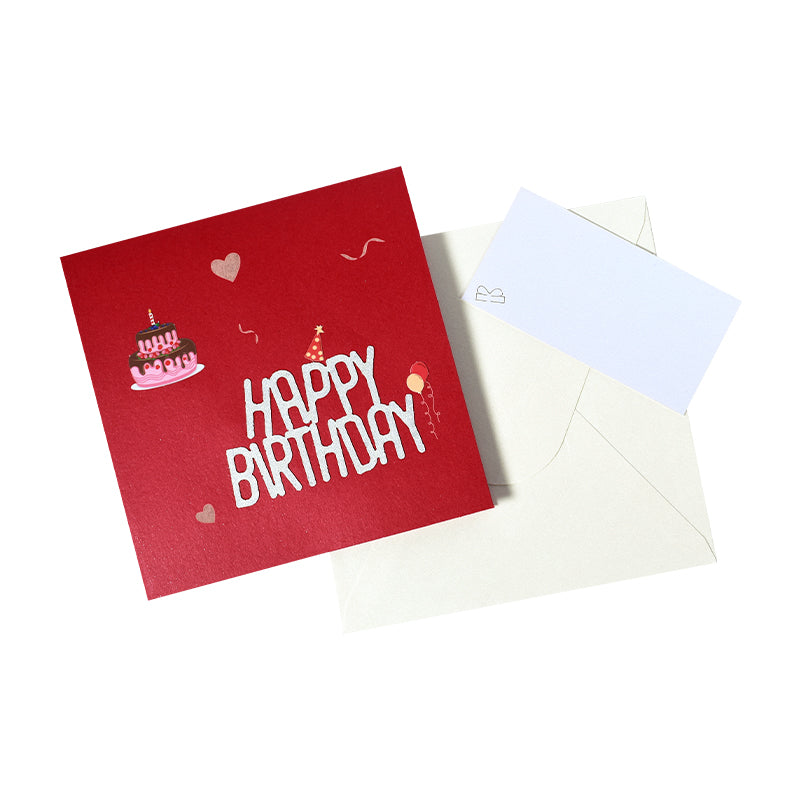 Chocolate Fruit Birthday Cake 3D Pop Up Greeting Card