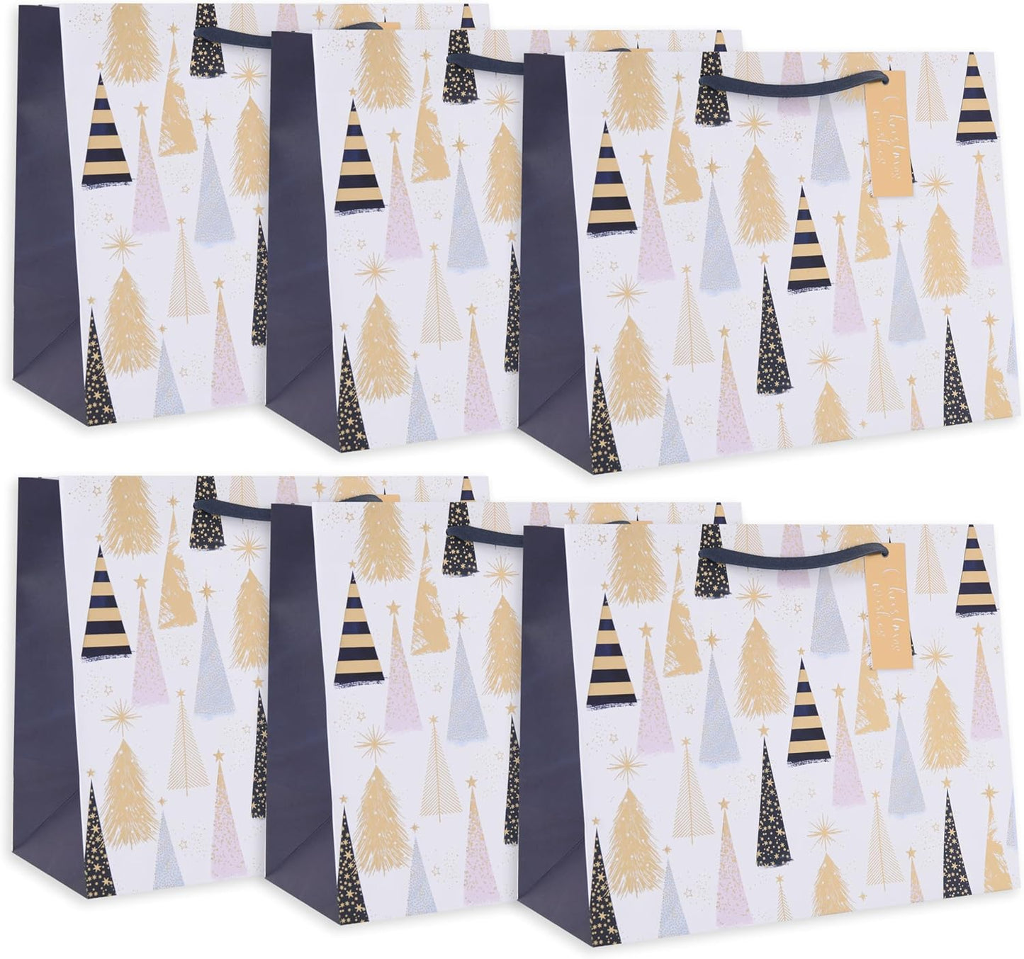 Camden Lux Design Multipack of 6 Large Gift Bags for Him/Her/Friend Christmas