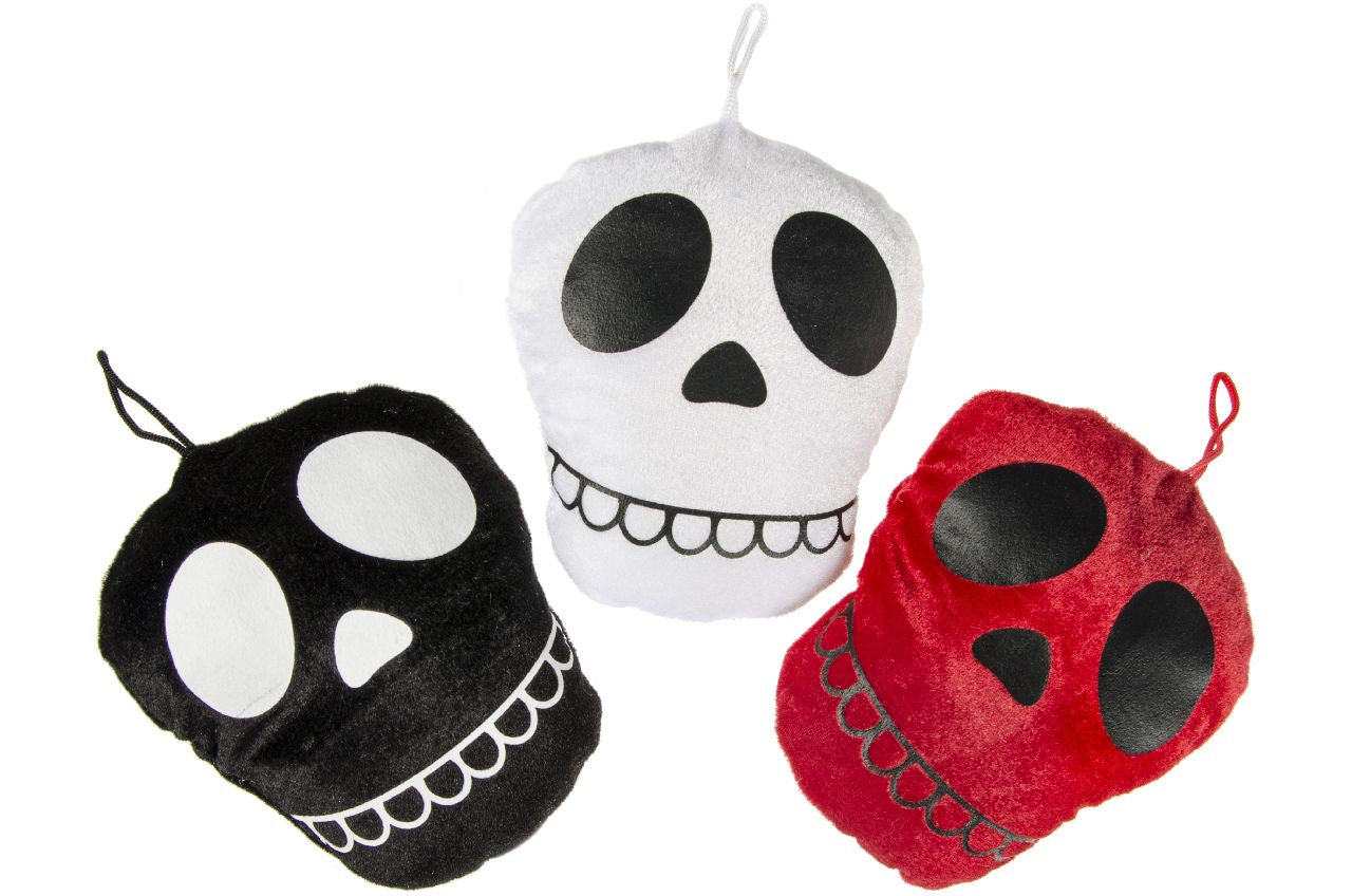 Pack of 3 Skull Face Super Soft Plush Toys 17 x 14cm