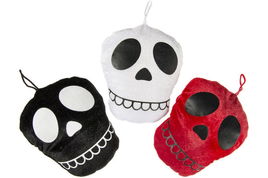 Pack of 3 Skull Face Super Soft Plush Toys 17 x 14cm