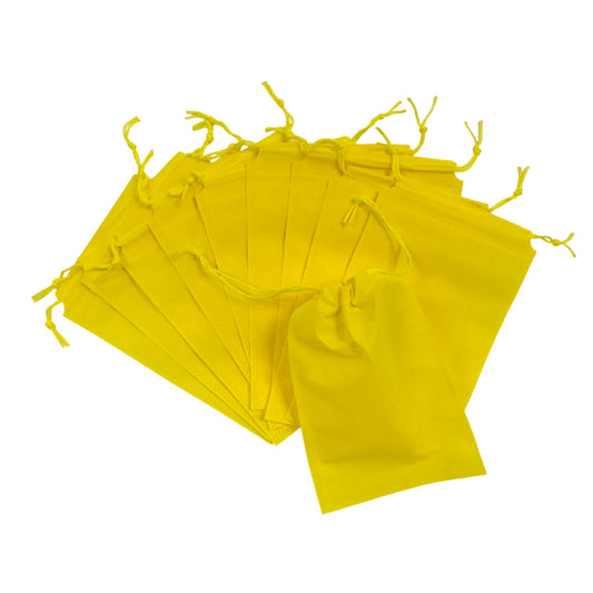 Pack of 50 Yellow Coloured 27x20cm Non-Woven Drawstring Bags