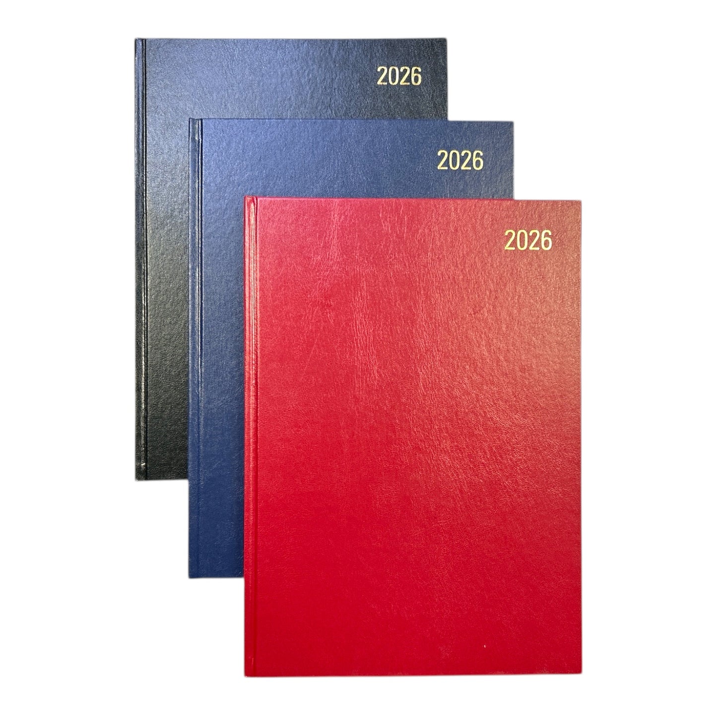 Janrax 2026 A4 Day Per Page Burgundy Desk Diary