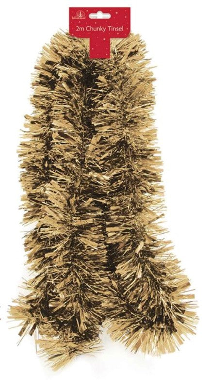 2m Christmas Chunky Tinsel - Gold