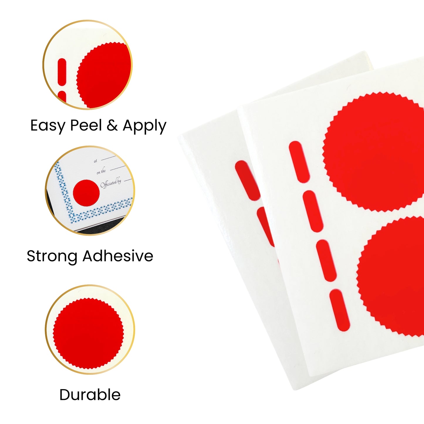 Pack of 36 Red Company Seal Labels 50mm